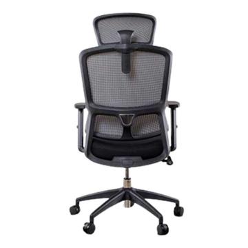 得力 双背头枕可调办公椅人体工学椅主管椅，91021黑 不含安装 售卖规格：1把