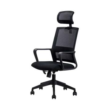 得力 带头枕主管椅办公椅，87092 (黑色)不含安装 售卖规格：1把