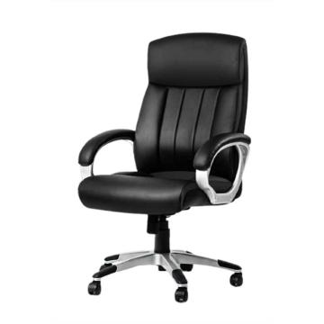 得力 人体工学电脑椅皮椅老板椅，87048 (黑色)不含安装 售卖规格：1把