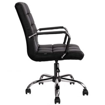 得力 皮質辦公椅電腦椅， 4912（黑) 不含安裝