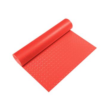 Raxwell PVC防滑走道垫钢花纹，RJMH0015 红色厚2.7mm 1.8*15m 售卖规格：1卷