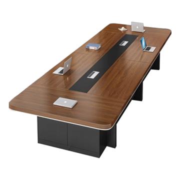 Raxwell 現代簡約會議桌板式桌，柚木色 5000*1700*750mm