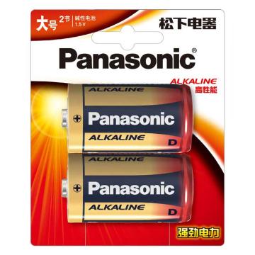 松下/Panasonic 1号D型碱性电池，LR20 1号 1.5V 适用手电煤气灶热水器 售卖规格：2节/卡