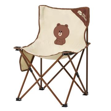 牧高笛 LIN EFRIENDS联名户外露营野餐折叠椅，NX21665004 布朗熊米白 售卖规格：1把