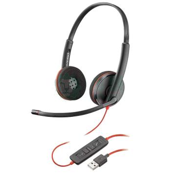 缤特力/Plantronics 话务耳机，Blackwire C3220 USB-A 头戴式双耳线控耳麦/降噪麦克风 售卖规格：1套