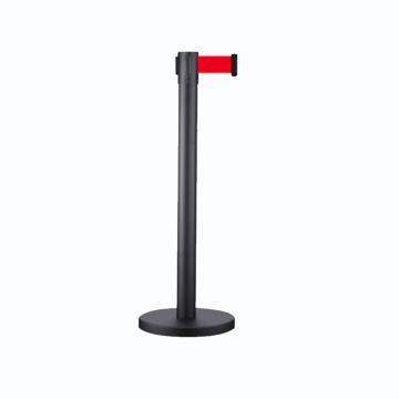 Raxwell 伸缩隔离带(黑杆，红色2米线)高900×底盘320×直径63mm，6kg，RSRI0004 售卖规格：1个