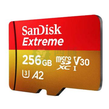 闪迪/SanDisk 存储卡，QXCZ/256G U3 C10 A2 V30 4K 至尊超极速移动版 读速190M/S,写速130M/S 售卖规格：1片