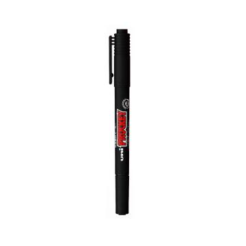 UNI 三菱水性小双头记号笔，PM-120T黑色 细0.4mm粗0.9mm(10支/盒) 售卖规格：1支