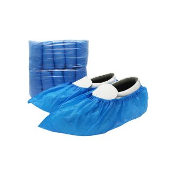 食安库 一次性塑料CPE防水鞋套，100只/包，蓝色210163