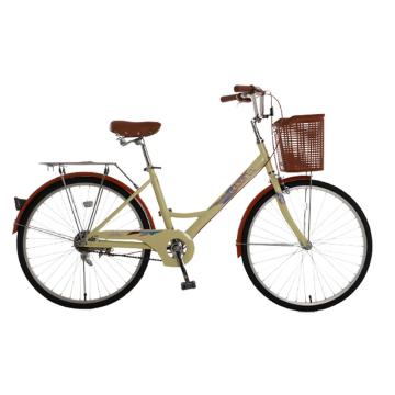 凤凰 自行车,24寸碳钢车架,单速，铝合金轮毂,米黄色，24精灵(不含安装）售完即止