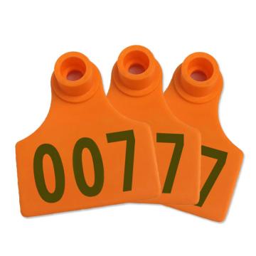 安赛瑞 牛耳标号牌，530076 7.5cm×12cm 橘色带字 售卖规格：100套/包