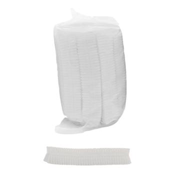 食安库/SHIANKU 一次性加厚无纺布条形帽，白色211175 19英寸，100个/包 售卖规格：1袋
