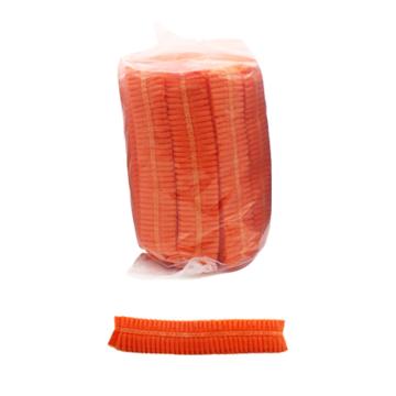 食安库/SHIANKU 一次性加厚无纺布条形帽，橙色211177 19英寸，100个/包 售卖规格：1袋