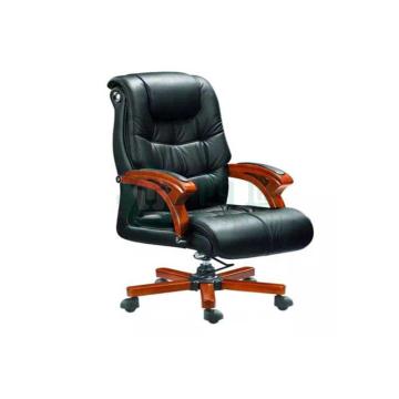 京鑫辉 中班椅，XH-ZB1101 总裁椅木制皮革椅办公椅人体工学椅转椅 650*640*1150mm 黑色 售卖规格：1把
