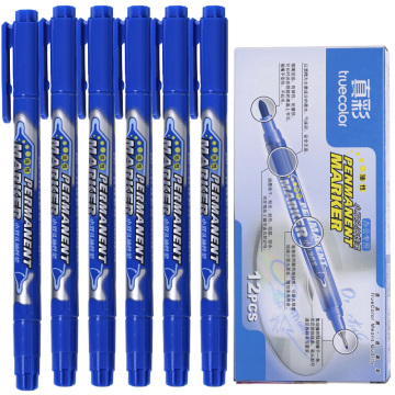 真彩 小双头油性笔，0615B 蓝色（替代：EDG485） 售卖规格：12支/盒