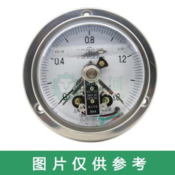 上仪 耐震电接点压力表YNXC-103BFZ,全不锈钢材质,轴向前带边,Φ100,0~25MPa,M20*1.5,硅油