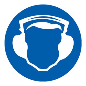 Raxwell GB安全警示标签-必须戴护耳器，直径100mm，不干胶，RSSE0072 售卖规格：10张/包