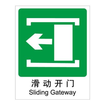 Raxwell GB安全标识滑动开门左，250*315mm，1.5mm厚ABS板，RSSG0346 售卖规格：1张