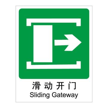 Raxwell GB安全标识滑动开门右，250*315mm，1.5mm厚ABS板，RSSG0349 售卖规格：1张