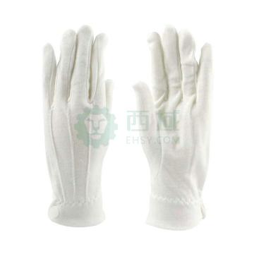 汉盾 HD-GP5502 涤纶22g 背三筋带扣白色礼仪手套 （10付/打，220g/打）