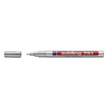 edding 记号笔工业油漆笔，edding 751-银色 耐高温300度 线幅1mm-2mm银色 售卖规格：1支