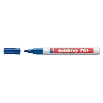 edding 记号笔工业油漆笔，edding 751-蓝色 耐高温300度 线幅1mm-2mm蓝色 售卖规格：1支