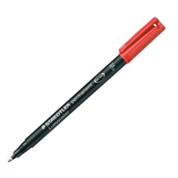 施德楼/STAEDTLER 油性胶片笔，318红色 线幅0.6mm 防水遮光菲林笔速干光盘标记笔（10支/盒） 售卖规格：1支