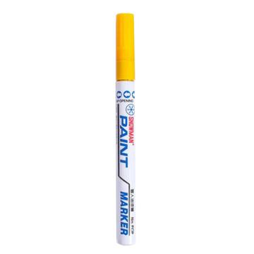 雪人/SNOWMAN 中粗记号笔，FCP-12黄色 工业环保油漆笔线幅1-2mm 售卖规格：1支