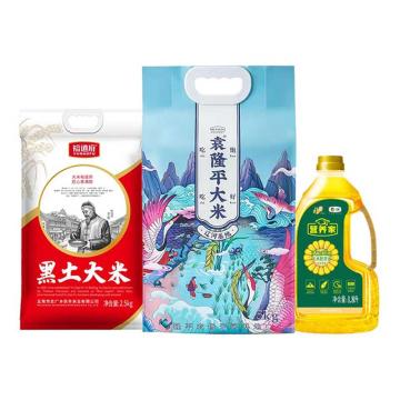 福临门 节庆组合，SJ-米油套餐 1.8L+7.5kg 袁隆平/裕道府（一件代发） 售卖规格：1套