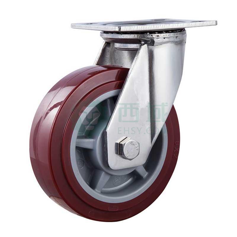 万向轮载重型6寸餐车万向轮轮子重型聚氨酯静音4寸板车推车拖车转向轮脚轮5寸 6寸