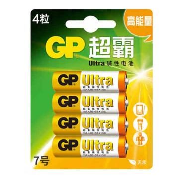 超霸 碱性电池7#，GP24A-L4 7号(LR03)电池（4节/卡） 售卖规格：1卡