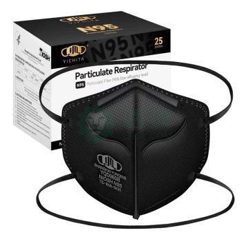 YICHITA 防护口罩，YQD960B N95 黑色 折叠 头戴式，独立包装 售卖规格：25只/盒