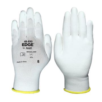 安思尔/Ansell PU涂层手套，48-890-10码 白色，透气舒适防滑耐磨，12副/包 144副/箱 售卖规格：1副