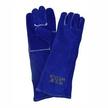 威仕盾 电焊手套，G-2054 45CM加长，牛二层皮，防火线，彩蓝色 售卖规格：1双