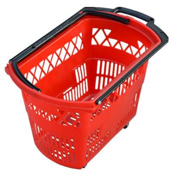英达斯贝克 购物筐,手拖式超市篮,红色，外尺寸:540×335×365mm 售卖规格：1个