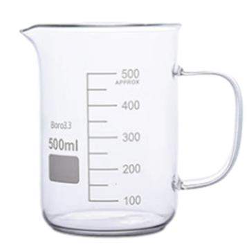 安赛瑞 玻璃带把烧杯（2只装）带柄、带刻度杯、500ml，600060 售卖规格：2个/件
