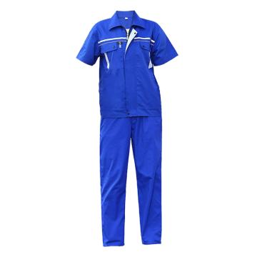 Raxwell 工作服套装，RW8232 夏季短袖单层涤棉，35%棉65%涤，艳蓝色，M码（同款10套起订） 售卖规格：1套