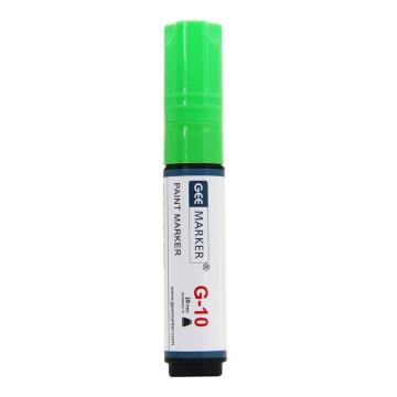 GEEMARKER 宽头油漆笔，G-10绿色 10mm 底涂笔地面墙面书写涂鸦彩绘油漆笔 售卖规格：1支