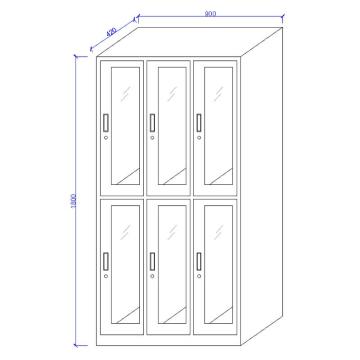臻远 更衣柜，门的中间加玻璃，尺寸1800*900*420mm，厚板0.7mm