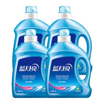 蓝月亮/BLUEMOON 洗衣液套装，10000398×4 自然香亮白 3kg*4（整箱） 售卖规格：4瓶/套
