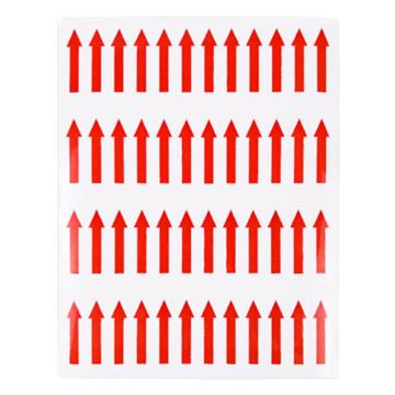 安赛瑞 箭头标签，方向指示标识贴，铜版纸不干胶易撕贴，55×12mm（1000枚装）红色，240407 售卖规格：1包
