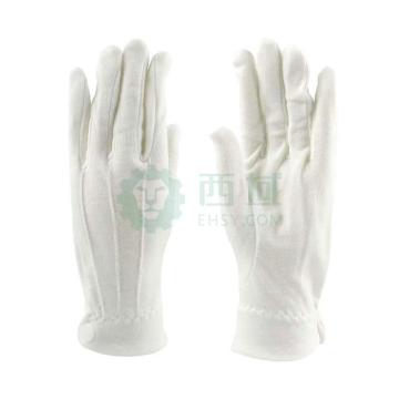 汉盾 背三筋带扣白色礼仪手套，HD-GP5505 涤棉24g （10付/打，240g/打） 售卖规格：10付/打