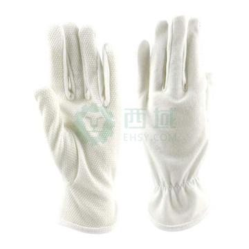 汉盾 点塑防滑白色礼仪手套，HD-GP5509 纯棉30g（10付/打，300g/打） 售卖规格：10付/打