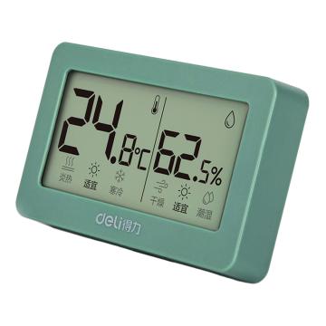 得力(deli) 蓝牙电子温湿度计，室内外家用测温计体感显示温湿度计 小巧便携 绿色8867 单位：台