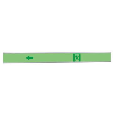 Raxwell 夜光墙面疏散导向标识-左，1000*95*5mm，铝合金框，RSSY0155 售卖规格：1个