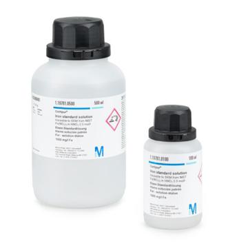 默克/MERCK 铝标液，1.19770.0500 Al(NO₃)₃ in HNO₃溶液，1000mg/l，500ml/瓶 售卖规格：1瓶