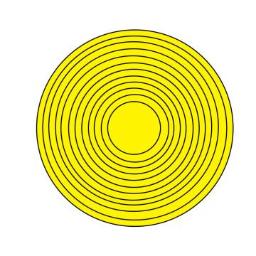 海斯迪克 压力表标识贴HK-830仪表表盘反光标贴，直径10cm整圆黄色 售卖规格：1个