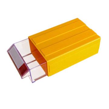 冰禹 加抽屉式收纳盒物料盒 ,F2(185×110×60),黄色，BYlj-302 售卖规格：1个