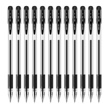 得力 中性笔，6600黑盒装 售卖规格：12支/盒