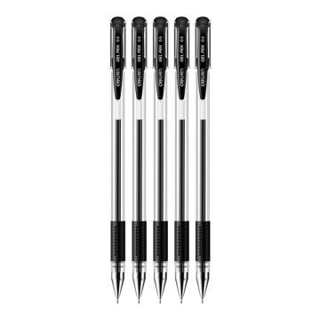 得力 中性笔水笔，6605 黑色 0.5mm（5支/卡） 售卖规格：1卡